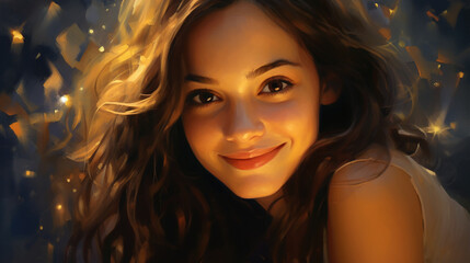 Smiling young woman with a twinkle in her eyes and a friendly aura