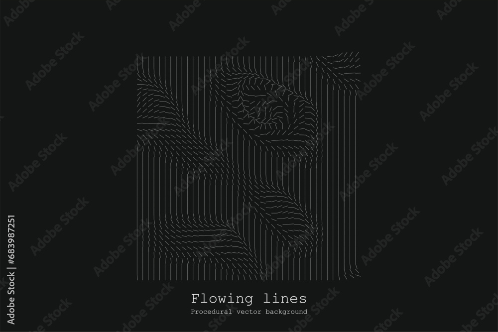 Poster abstract line matrix pattern. noise flow dynamic.