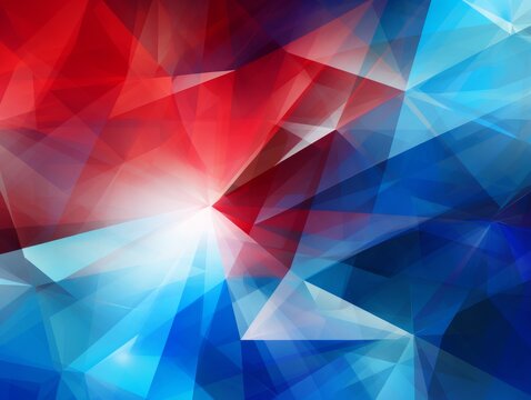 Discover the Intricate Beauty of Geometric Art: A Splash of Red and Blue! Generative AI