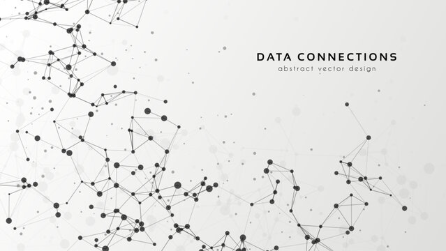 Abstract mesh vector background. Futuristic technology style card. Lines, point, planes in 3d space.