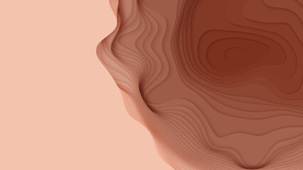 Baige paper layers. 3D abstract gradient papercut. Colorful origami shape concept