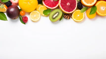 Foto op Plexiglas Espace vide et blanc de composition. Pour conception et création graphique. Fruits, agrumes. © FlyStun
