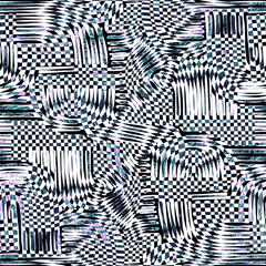 Psychedelic geometrical abstract seamless pattern of black and white tones. Contemporary background for interior decor, wallpaper, wall panel, textile, poster, web banner, mobile apps, image of blog. 