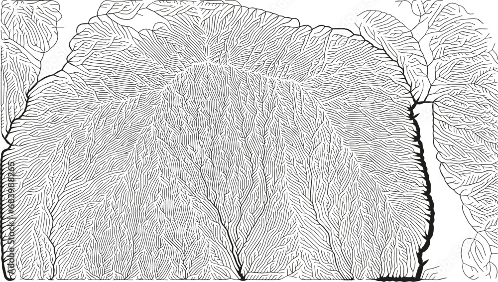 Poster growth pattern. generative branching structure. organic net of vessels texture.