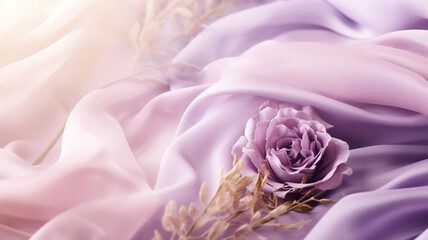 Flowers, lavander, rose beautiful Natural floral background feminine banner Sunny summer with sunlight and bokeh colourful purple, violet and pink colors copy space greeting card poster.