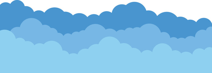 Blue clouds on a transparent background. Vector illustration. - obrazy, fototapety, plakaty
