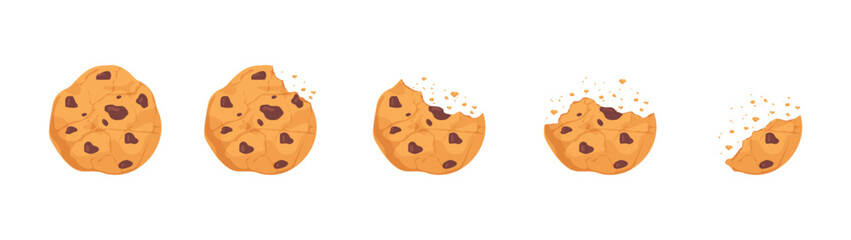 Bitten cookie vector set