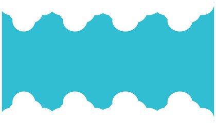 Clouds frame on blue background. Vector illustration for your design. Illustration of a cloud and white water wave on a blue background - vector