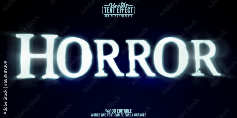 Poster horror movie editable text effect, customizable scary and fear 3d font style