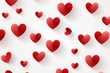 Valentine's Day background with red hearts. 3d rendering