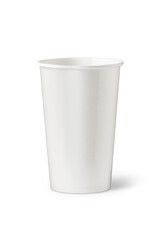 Blank white paper cup isolated on transparent