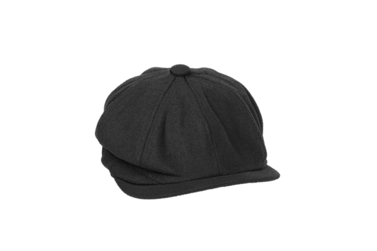 Black men's cap, headdress. Isolated on background
