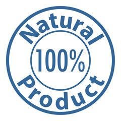 Label indicating a 100% natural product