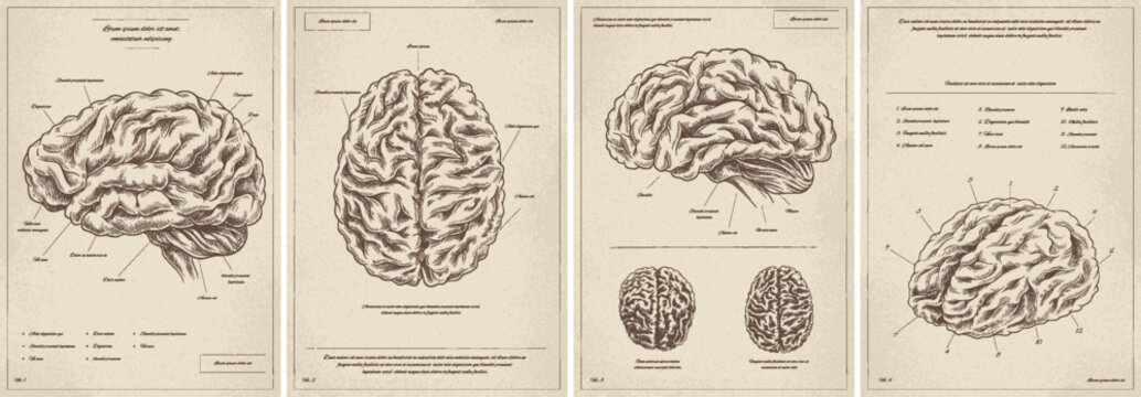 Medical vintage posters vector set