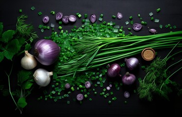 Delicious Culinary Art: Unveil the Secrets of Cooking with Chives, Onions & Salt! Generative AI