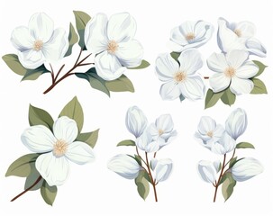 Fototapeta na wymiar Exquisite Collection of Pristine White Flowers: Pure Beauty Unveiled! Generative AI