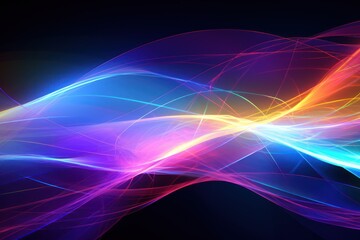 Abstract futuristic backdrop with glowing waves and neon lines. concept of energy, technology and innovation. Vibrant, artistic, and innovative concept
