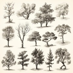 Discover the Allure of Timeless Arbor Art: Vintage Tree Sketches Unveiled! Generative AI