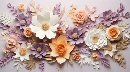 Explore the Exquisite Array: Diverse Types of White Florals Captured in One Collage Generative AI