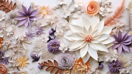 Exploring Nature's Artistry: A Collage of Unique White Florals Generative AI