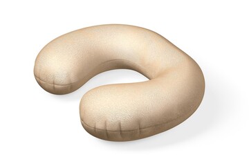 Velvet Travel Pillow on White Background