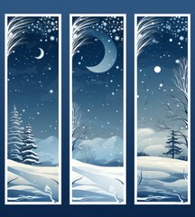 Explore these Stunning 4 Winter-themed Vector Banners - The Ultimate Addition to Your Design Projects! Generative AI