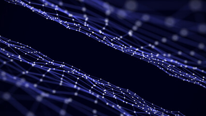 Network connection technology. Abstract structure backdrop with points and lines. Big data visualization. 3D rendering.