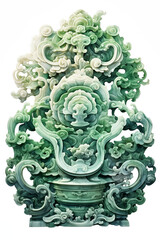 Heilige Jade: Fotorealistische Skulptur auf Weiß
