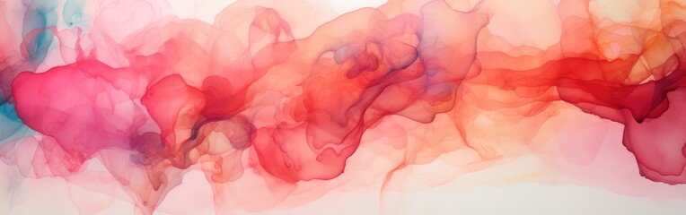 Ink abstract background painting using red and pastel tones