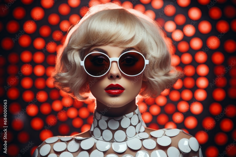 Poster top model of fashion and style, reference to retro. background with selective focus and copy space