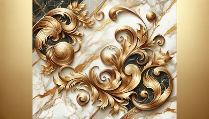 A luxury background texture design featuring gold marble, ideal for a wedding