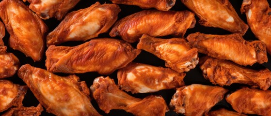 Obraz premium fried chicken wings full frame background banner