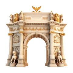 Tuinposter Triumphal arch isolated on transparent background. © PixelXpert