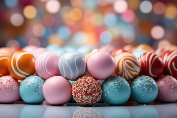 Colorful background with festive sweets. - obrazy, fototapety, plakaty