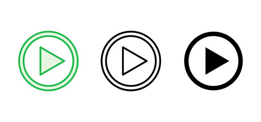 Play Icon set. Play button vector icon