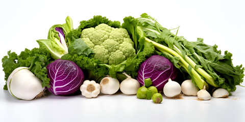 Realistic composition with white cabbage and scotch kale heads chinese leaves brussels sprouts broccoli and cauliflower
