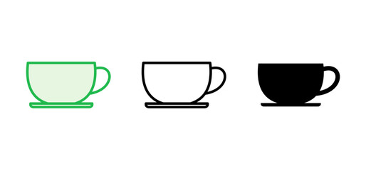 Coffee cup icon set. cup a coffee icon vector.