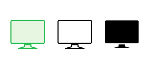 Computer icon set. computer monitor icon vector.
