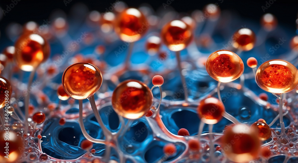 Poster dancing platelets: a microscopic exploration of intricate structures and functions - ai generative