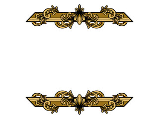 gold frame with floral design vector