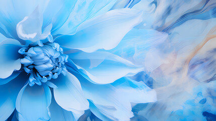 close up of a blue flower with a lot of petals