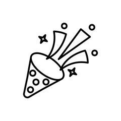 
confetti icon, celebration vector,party and birthday icon, isolated on white background in line style.
