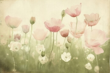 Pastel Dream: Tulips and Text Space