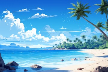 Fototapeta na wymiar Experience Paradise: The Serene White Sands & Warm Sunshine Await You! Generative AI