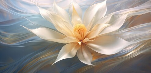 Unveiling Beauty: Radiant Abstract Flower Art in Subtle Light Background Generative AI