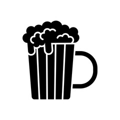 
beer icon, celebration vector, party and cheers icon, isolated on white background in black fill style.
