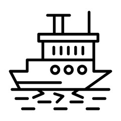 Icebreaker ship in action Icon