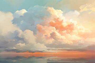 Digitally Painted Skies: Unveiling the Abstract Beauty of Clouds Generative AI