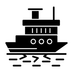Icebreaker ship in action Icon