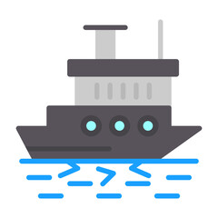 Icebreaker ship in action Icon